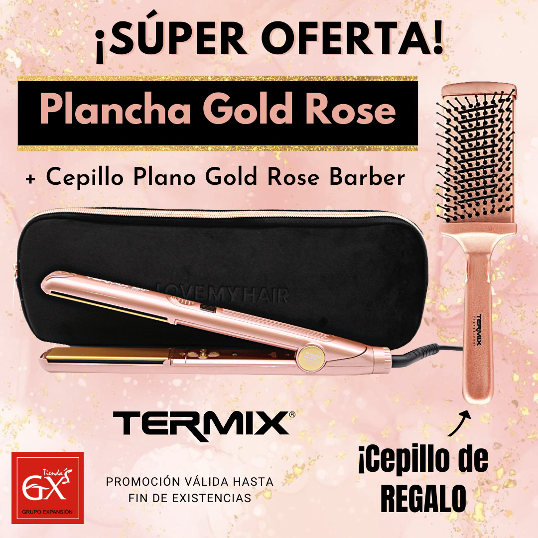 PACK PLANCHA GOLD ROSE + CEPILLO ROSE de ¡REGALO - TERMIX